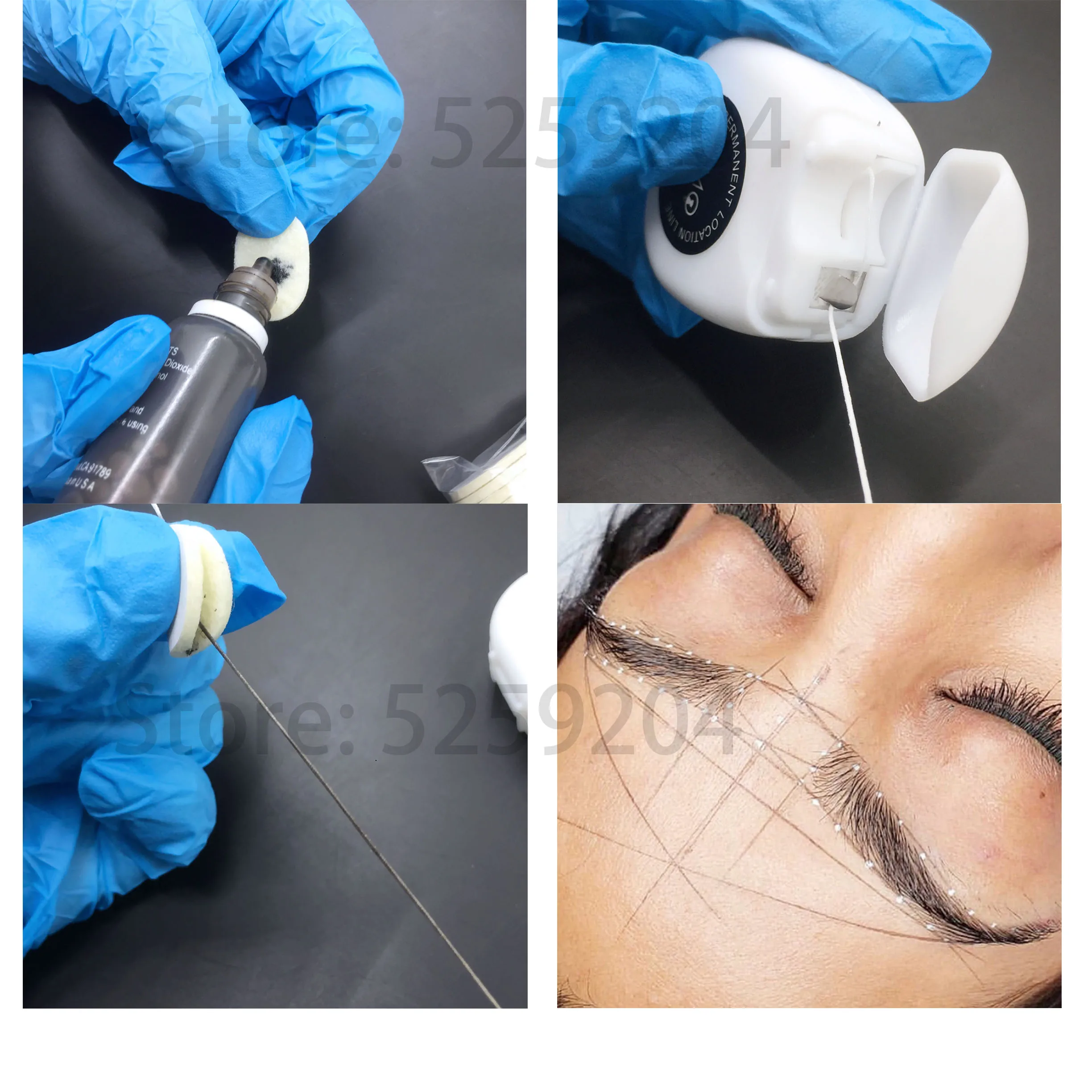 Microshading pre-inked Brow Mapping струна для микроблейдинга, Косметическая татуировка, Перманентный макияж художника бровей измерительный инструмент
