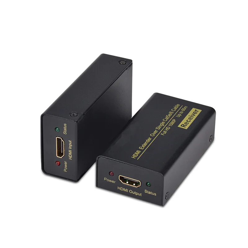 HDMI extender 60 meters hdmi to RJ45 single network cable network transmission signal amplifier 60 meters computer connected