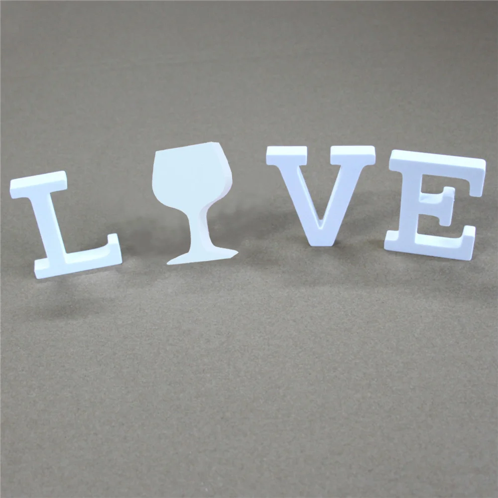 Thick 25mm 1set White Wooden wood Letters LOVE & DIY Personalised Name Design Art Crafts of Wedding Birthday Party Home Decor | Дом и сад