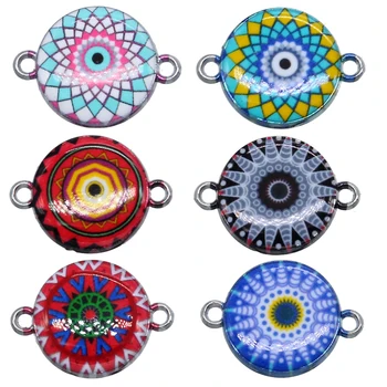 

6pcs Variety of charm stripe enamel alloy connector bracelet jewelry DIY necklace accessories DIY fashion jewelry search