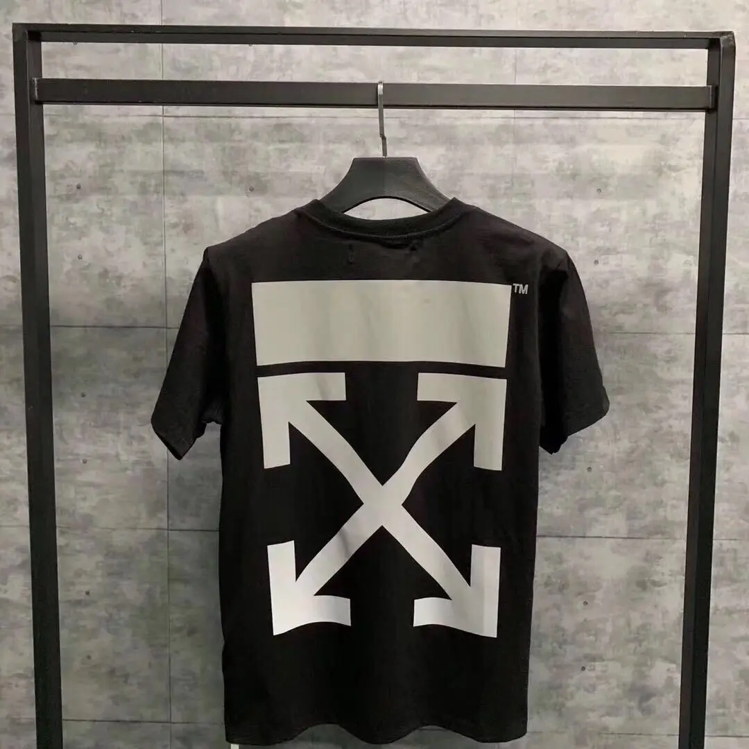 

OFF-WHITE OW 19SS limited 3M reflective arrow printing T-shirt cotton casual male couple short sleeve wholesale and retail