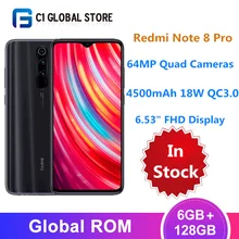 Xiaomi Redmi Note 8 Pro с глобальной прошивкой, 6 ГБ, 128 ГБ, смартфон Helio G90T, четыре ядра, 64 мп, камера 6,53 дюйма, FHD+ экран, 4500 мАч, NFC