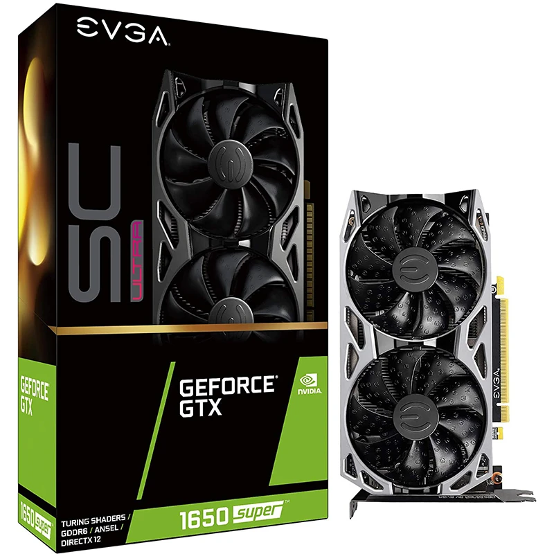 Evga Geforce Gtx 1650 Super Sc Ultra Jogos 4gb Gddr6 Ventilador Duplo Placa Traseira De Metal 04g P4 1357 Kr Placas De Video Aliexpress