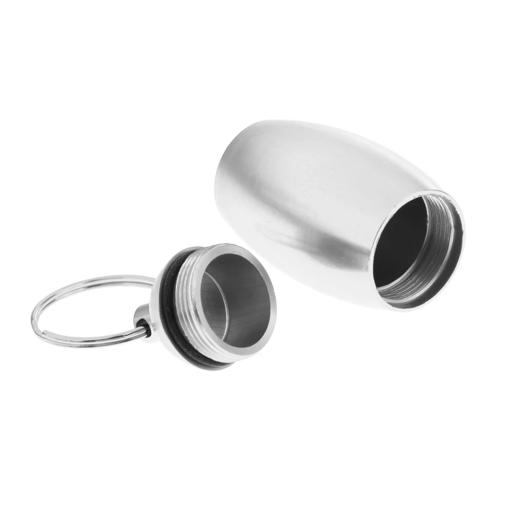 Silver Открытый контейнер для хранения Pillbox брелок матч наличные капсулы - Цвет: Silver