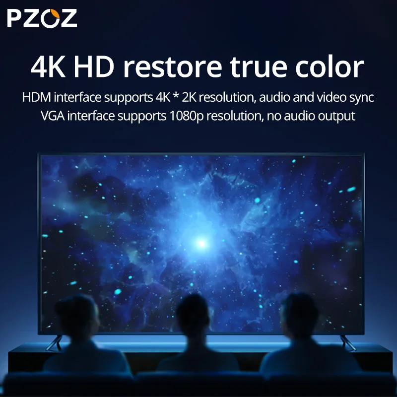 PZOZ HDMI к VGA кабель конвертер цифровой аналоговый HD 1080P для iPhone устройств к ПК ноутбук планшет HDMI Мужской к VGA Famale адаптер