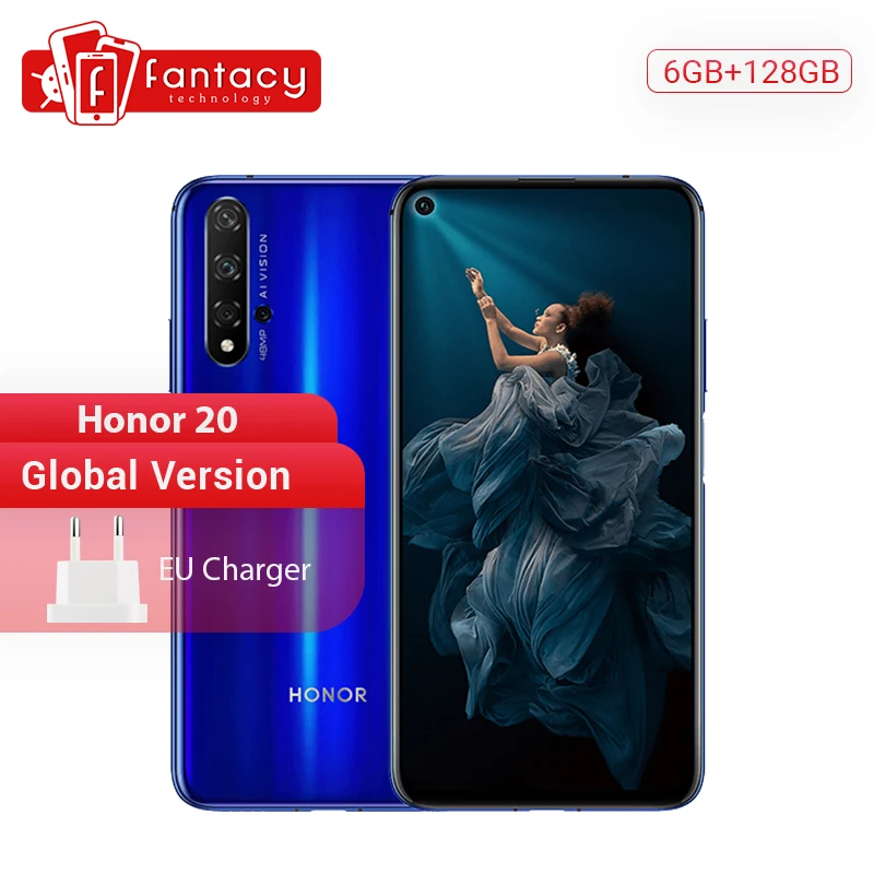 Глобальная версия смартфона Honor 20 6 ГБ 128 Восьмиядерный Kirin 980 четыре камеры 48 МП 26