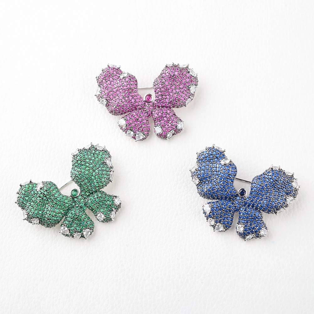 

46*32mm High Quality Paved CZ Brooches