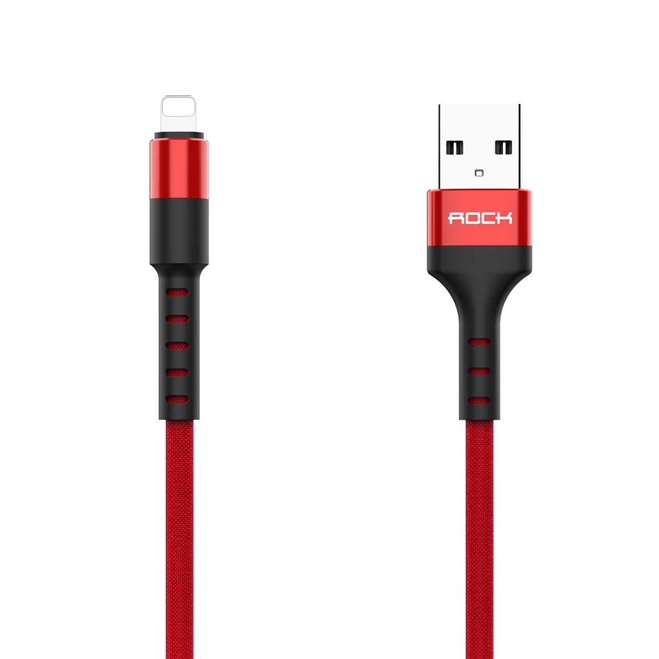 ROCK USB кабель для iPhone 11 Pro Xs Max Xr X 8 7 6 6s 5S se iPad Быстрая зарядка зарядное устройство кабель для передачи данных кабель для мобильного телефона - Цвет: Красный