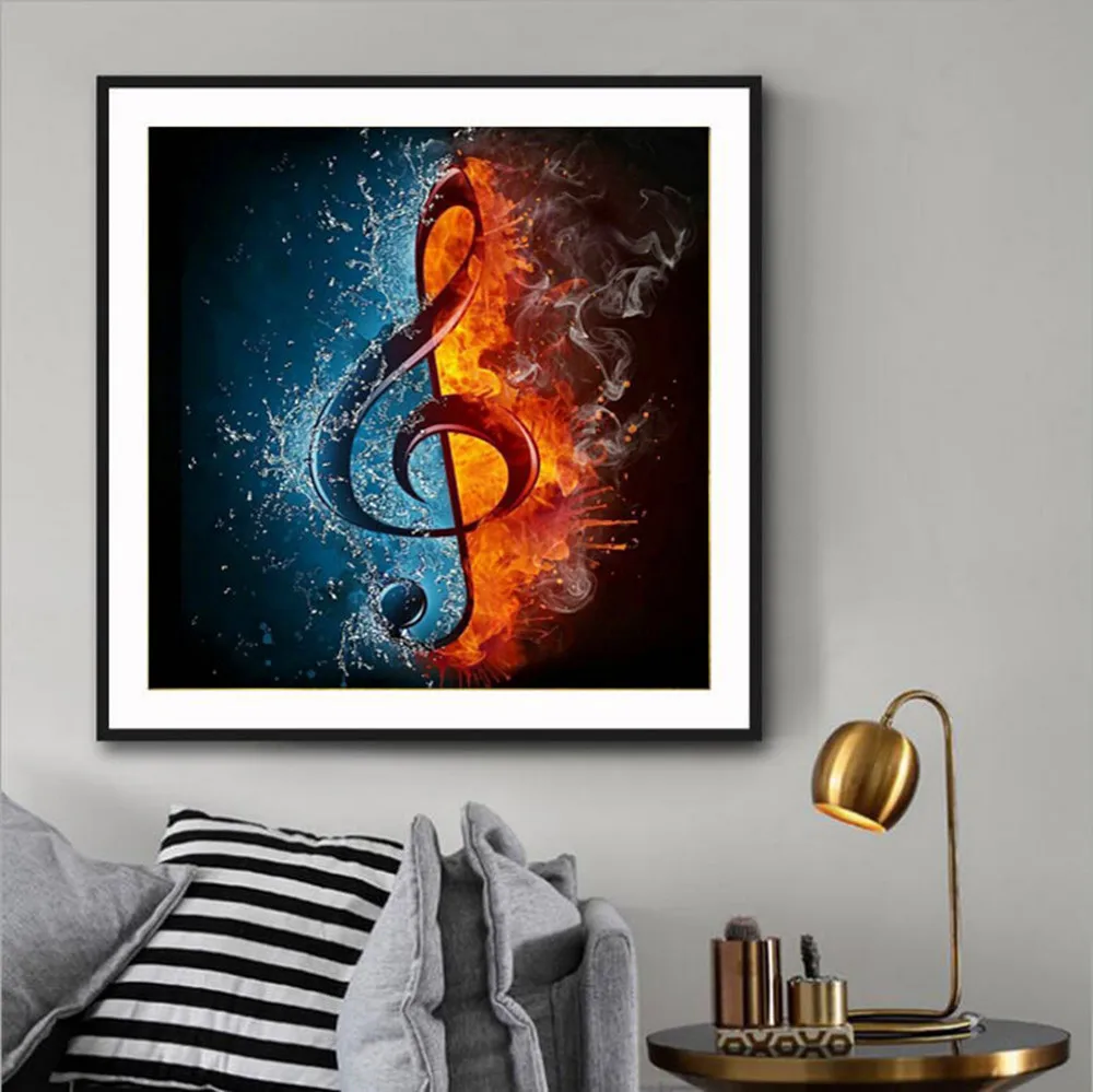 5D Вышивка музыкальные ноты картины Стразы наклеены DIY алмазная живопись вышивка