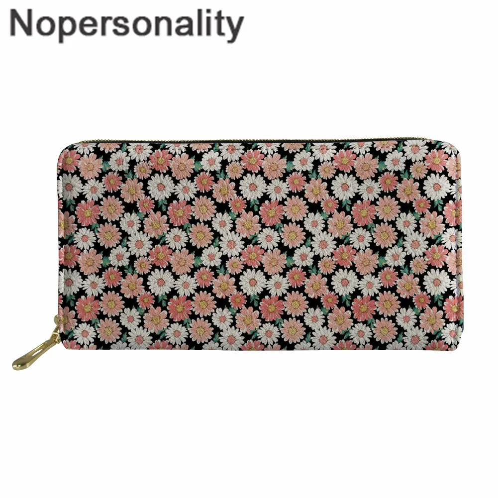 Nopersonality Цветочный стиль маргаритки кошельки Модный женский клатч портмоне волшебный кошелек кожаный на молнии длинный футляр для денег женская сумка