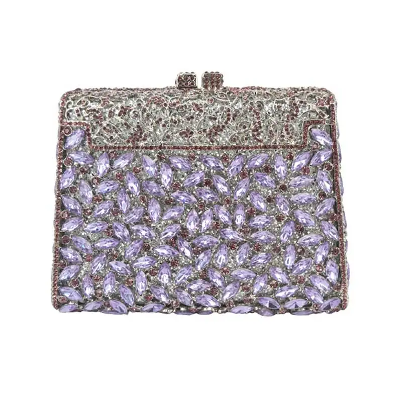 Изысканные фиолетовые вечерние сумки белая Бриллиантовая Сумочка через плечо на цепочке сумки через плечо A369