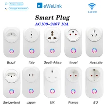 eWeLink WIFI Smart Socket Plug EU UK Swit AU BR FR JP Israel Ita ZAPlug 10A Remote Control Smart Work For Alexa Google Home