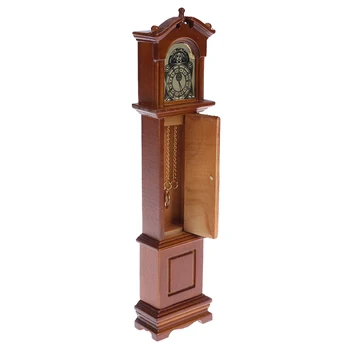 

1:12 Dollhouse Mini Furniture Wooden Floor Clocks Ornaments For Dollhouse Decals