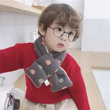 Хлопковый бархатный Детский шарф в форме перекрестка, теплый зимний шарф, шейный платок для маленьких мальчиков и девочек