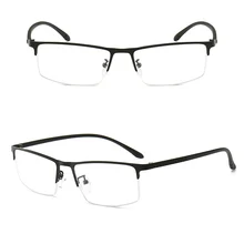 Высококачественные бизнес очки для чтения, анти-синий светильник, мужские металлические полуоправа, очки для чтения, мужские ретро очки, диоптрий
