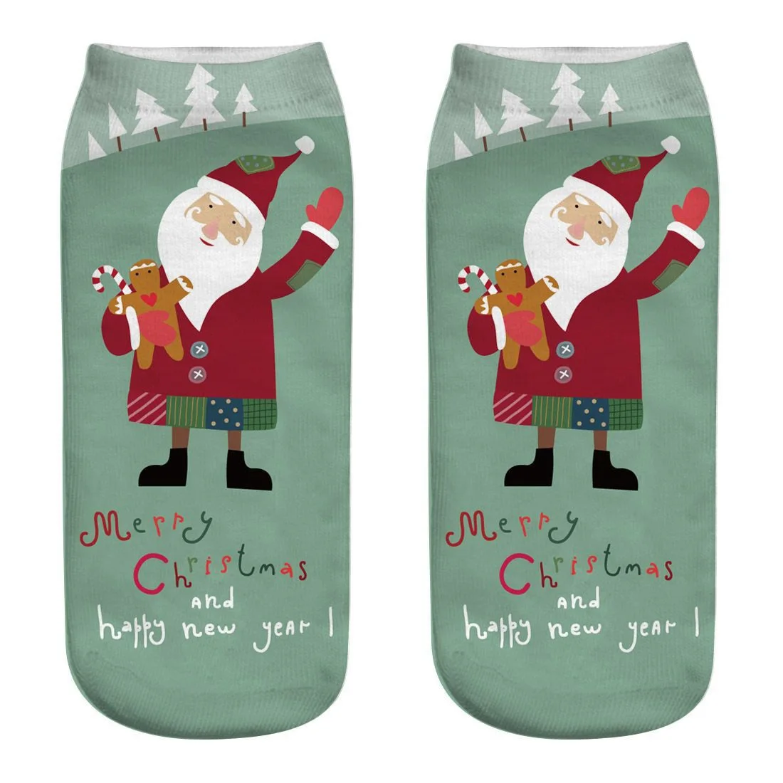 

Laamei Colorful Women Men Cotton Funny Christmas Socks Snowflake Hip-hop New Year Autumn Winter Santa Claus Snow Elk Gift Socks