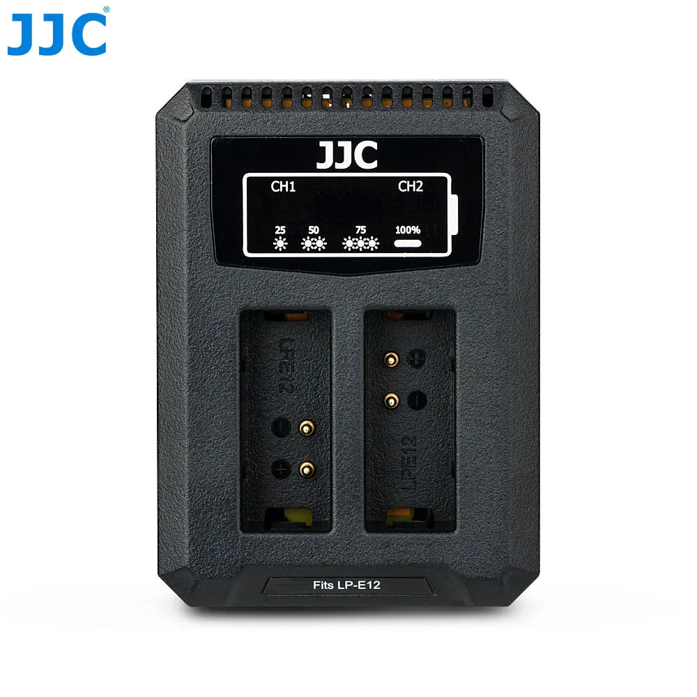 JJC USB двойное зарядное устройство для Canon LP-E12 LPE12 батареи на камеру Canon PowerShot SX70 HS EOS M M50 M100 заменяет LC-E12C