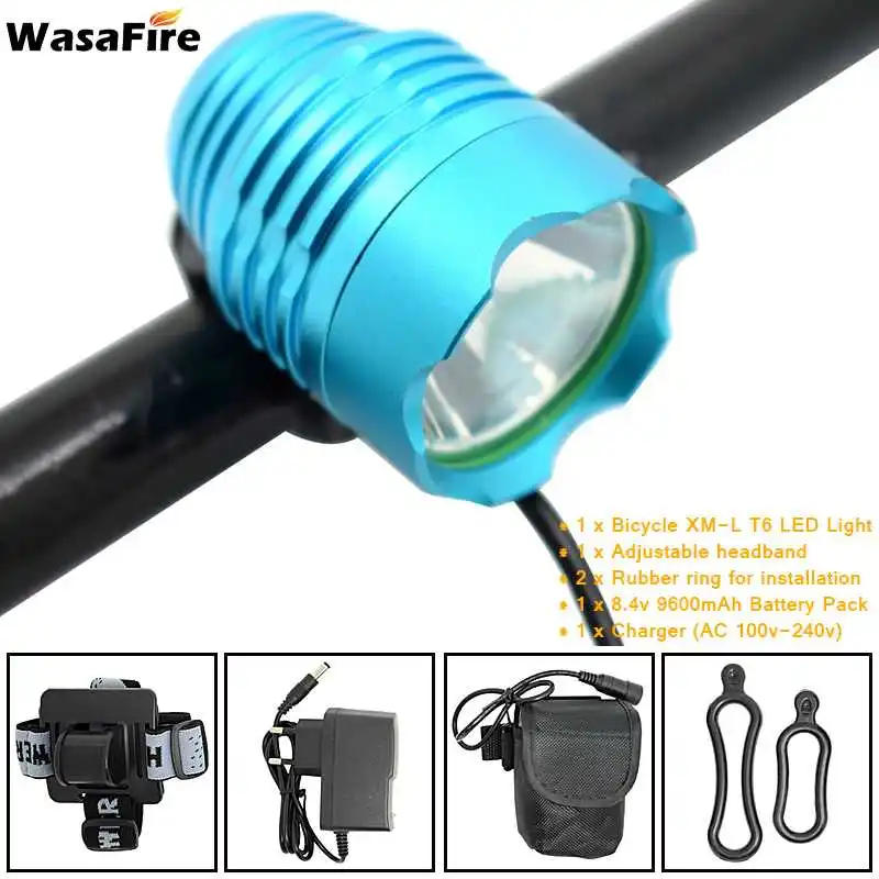 Type D2 as picture WasaFire велосипедные светильник XML T6 велосипед свет ночная безопасность Предупреждение головной светильник Велоспорт Светодиодный вспышка светильник светодиодный налобный фонарь+ 18650 батарея+ зарядное устройство - Цвет: Type D2 as picture
