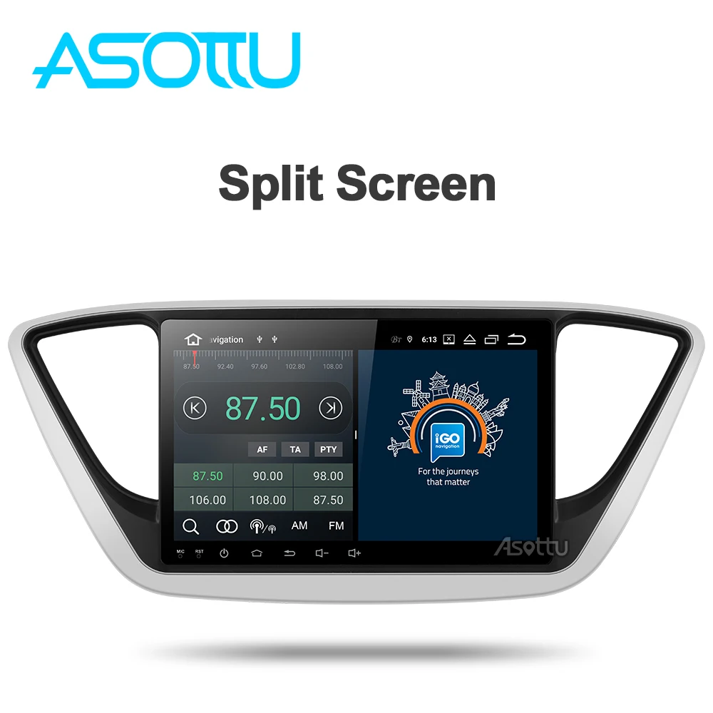 Asottu HY603 android 9 0 автомобильный DVD плеер для Hyundai solaris 2 verna 2017 2018 2019 головное