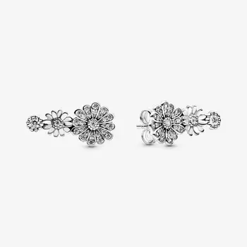 

2020 Spring New Arrival S925 Sterling Silver Earrings Sparkling Flower Trio Stud Earrings Birthday Gift DIY Jewelry Making