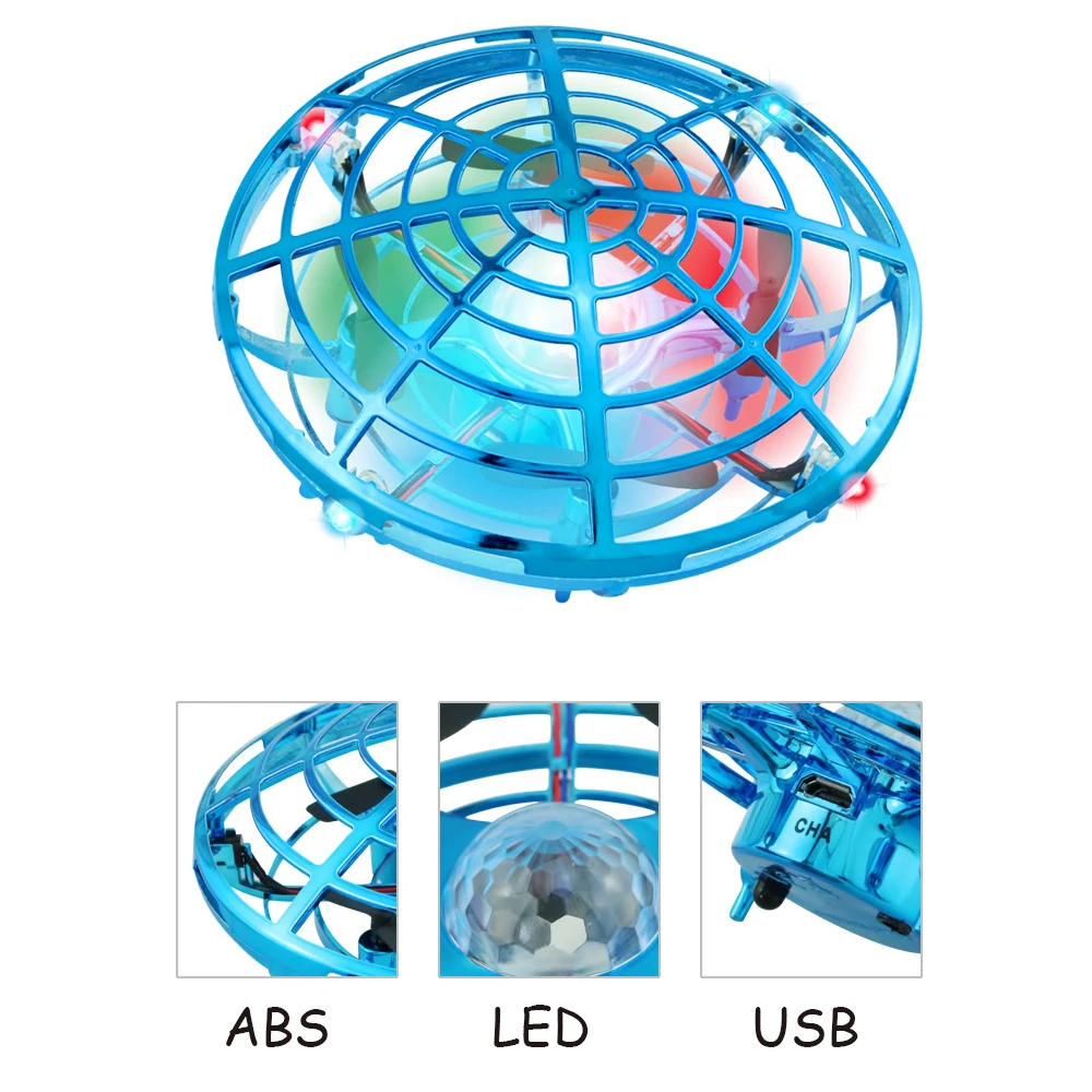 Hot Sale Mini Drone UFO Hand Operated RC Helicopter Quadrocopter Dron Infrared Induction Aircraft Flying Ball Toys For Kids 4.2