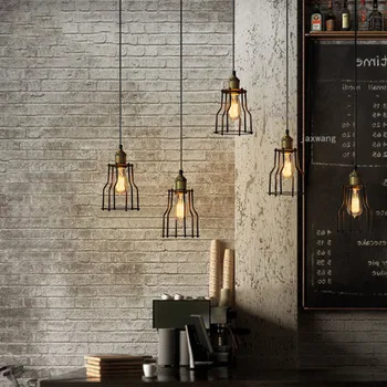 

Modern LED Pendant Lamp Lights Nordic Iron Net Loft Chandeliers Dinning Room Light Retro Hanging Lamp Kitchen Accessories