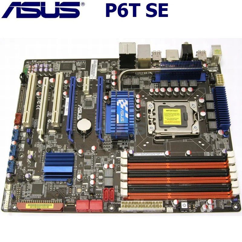 LGA 1366 DDR3 ASUS P6T SE оригинальная настольная Материнская плата Intel X58 24 ГБ DDR3 LGA 1366 ASUS P6T SE USB2.0 ATX б/у материнская плата