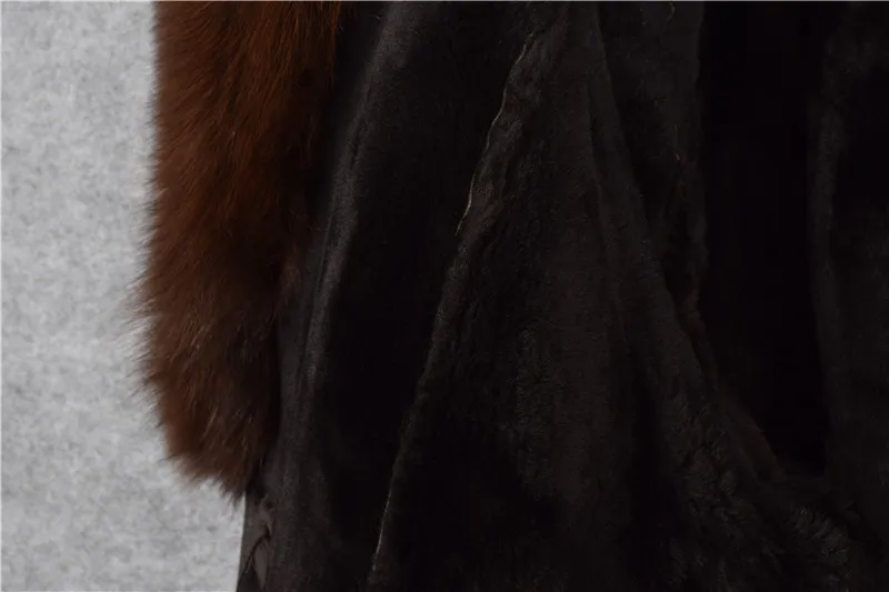 Женская зимняя теплая одежда из натуральной кожи, замшевое пальто, женская куртка, воротник из лисьего меха, шерстяная подкладка коричневого цвета, большие размеры xxxxl