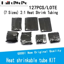 Kit d'assortiment de tubes thermorétractables, connexion électrique, câble enroulé de fil électrique, étanche, rétrécissement, 127 pièces/lot