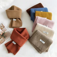 

Solid Color Scarf Decorative Scarf Fashionable Double-sided Knitted Scarf Warm Korean Version Scarf Simplicity Neutral Scarf