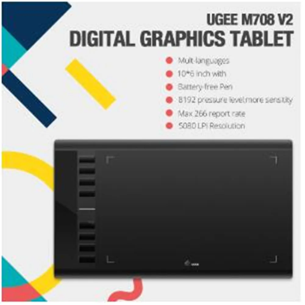 Featured image of post Ugee M708 V2 Graphics Drawing Tablet