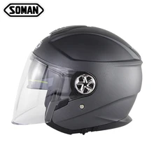 Мотоциклетный шлем ECE с двойными линзами с открытым лицом мотоциклетный шлем электрический моторный шлем Casco открытый велосипедный Soman 519