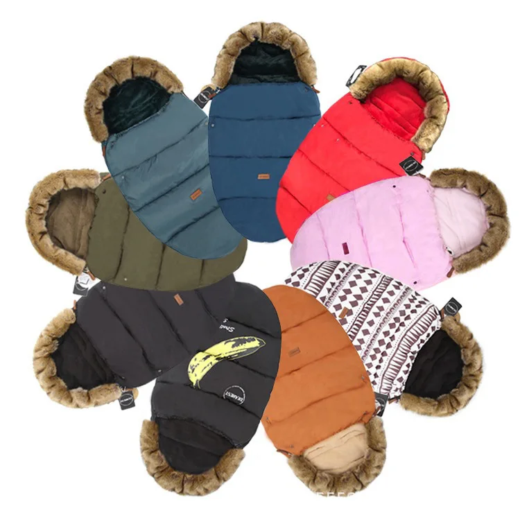 

Winter Baby stroller sleeping bag anti-kick winter thickening sleep bag child holding silk cotton silkworm sleeping bag