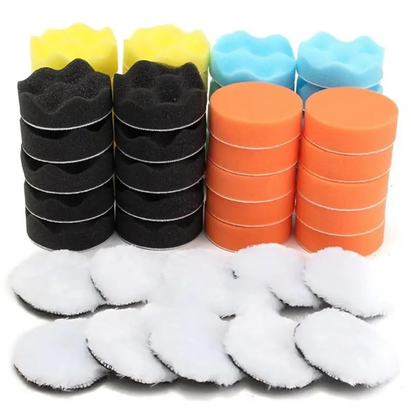 

22Pcs/set 3 Inch Round Car Waxing Sponge Polishing Pads Sponge Buffer Pads Set Kit Car Wash Cleaning Sponge Cloths For Polishing