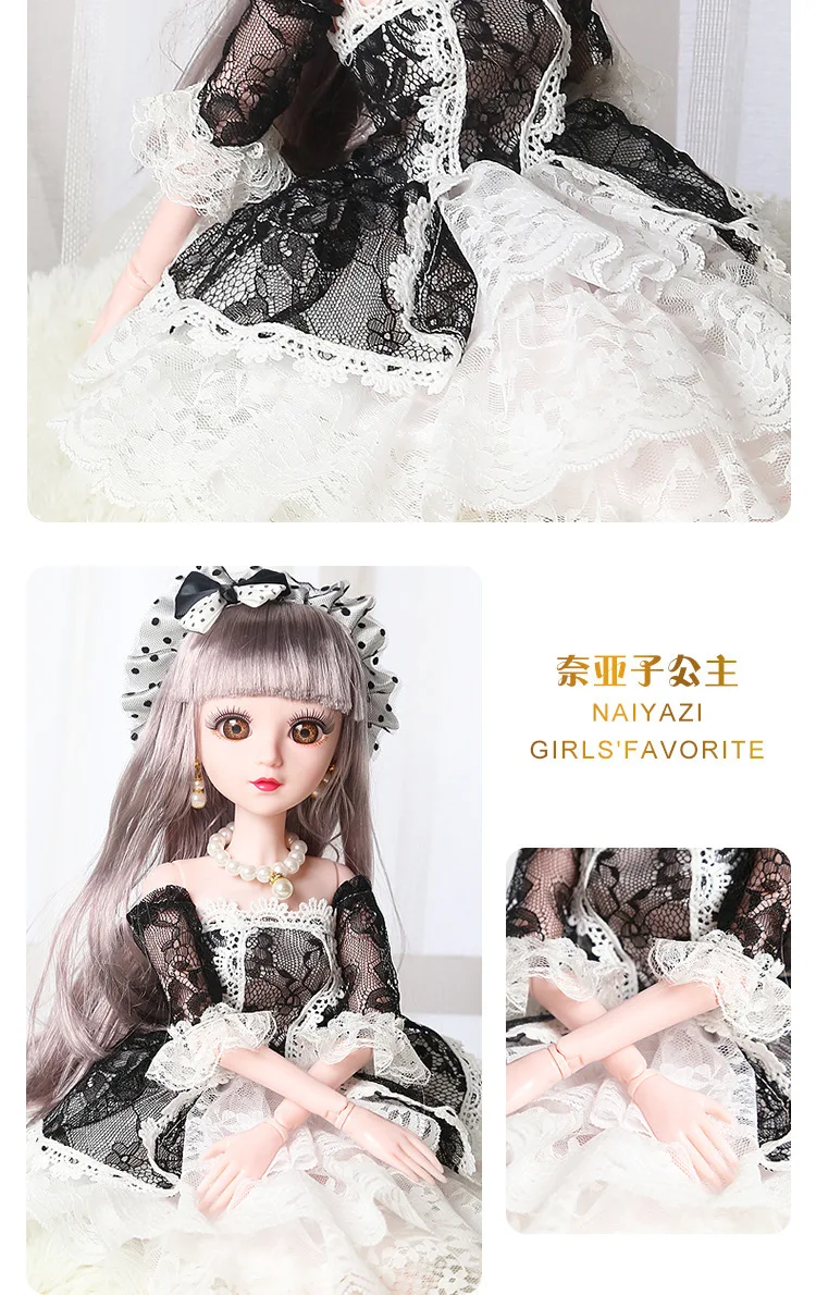 60 см BJD кукла 1/3 с красивой одеждой парики обувь макияж ручной работы красивые игрушки силиконовые куклы реборн игрушки для детей подарок