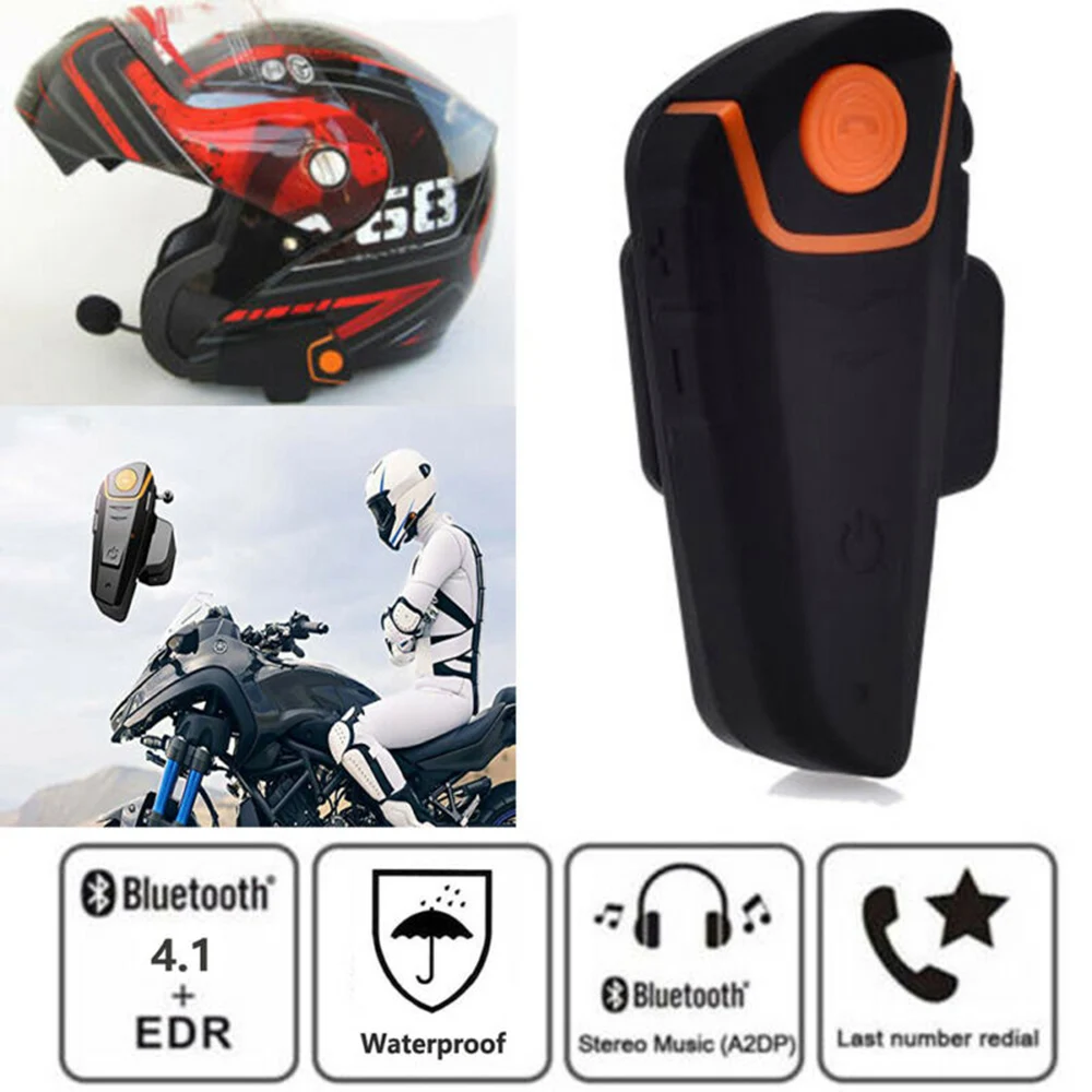 Fones de Ouvido Auriculares para Capacete Acessórios para Motocicletas 50m para Motocicleta V4.1 + Edr Fones Bluetooth 3 v4.1 + edr, acessórios para motocicletas