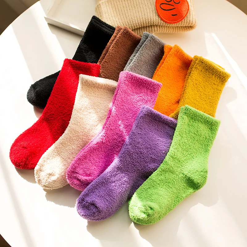 

CHILDREN'S Socks Double-sided Plush Not Thread Breakage Autumn & Winter BABY'S Socks Thick Warm Terry Socks BOY'S Girls Bunching