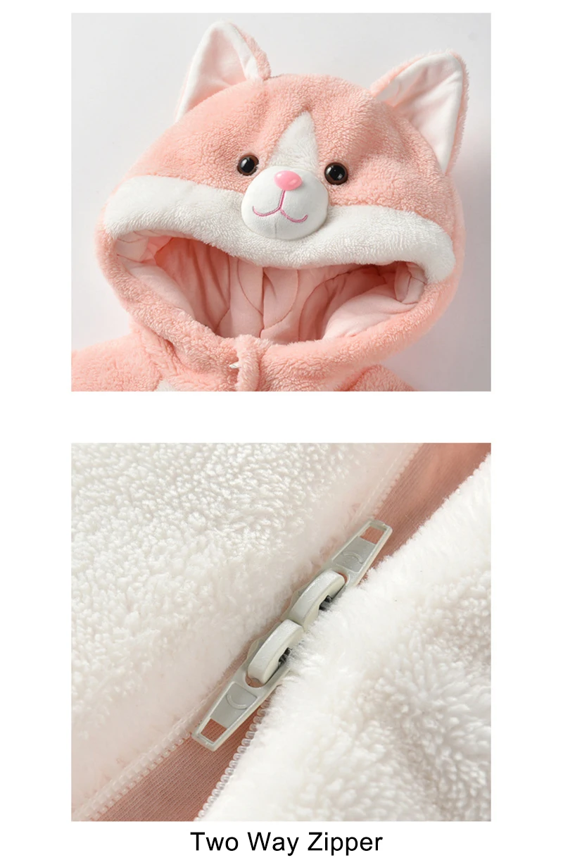 Зимняя одежда для новорожденных девочек, Kawaii Babe, аниме, пижамы Kigurumi, утолщенный хлопковый костюм с котом для детей