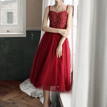 Бургундское вечернее платье с блестящими бусинами, женское вечернее платье на тонких бретелях, вечернее платье abiye gece elbisesi vestido de festa