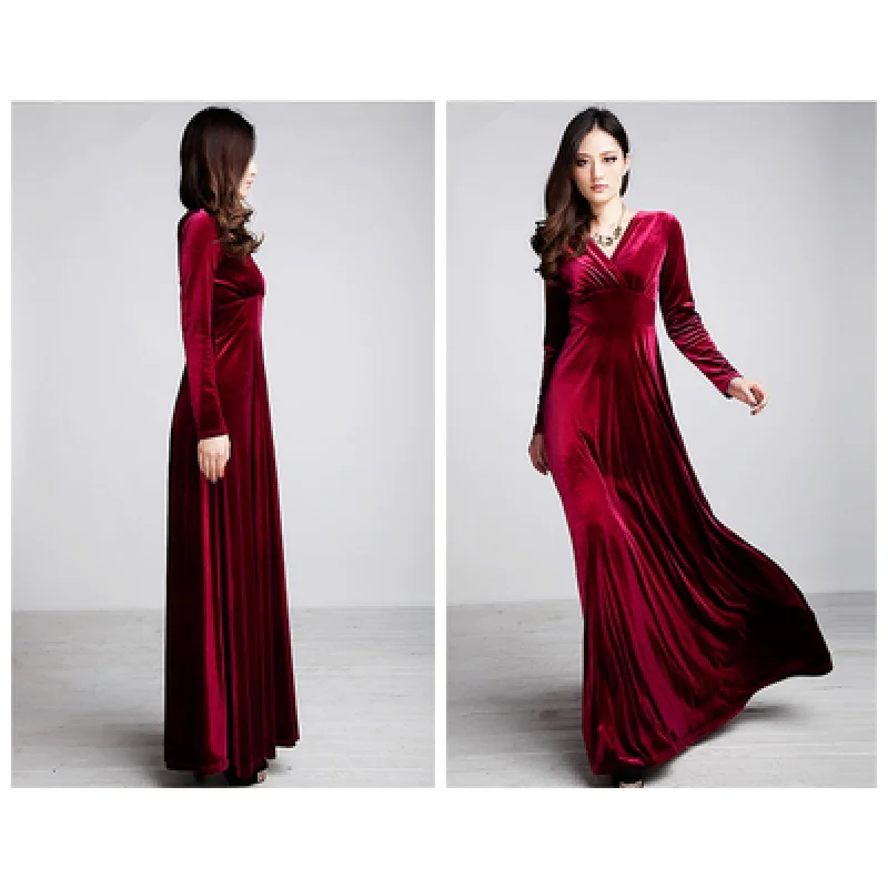 Vestidos mujer, новинка, De Festa, одежда размера плюс, платье с длинным рукавом, с высокой талией, платья для банкета, вечерние, S60