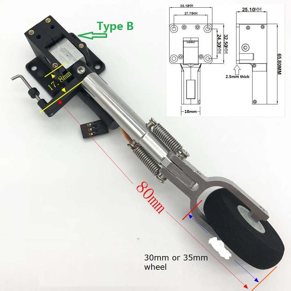 Выдвижное шасси для носа, светильник RC - Цвет: Type B 80mm Height