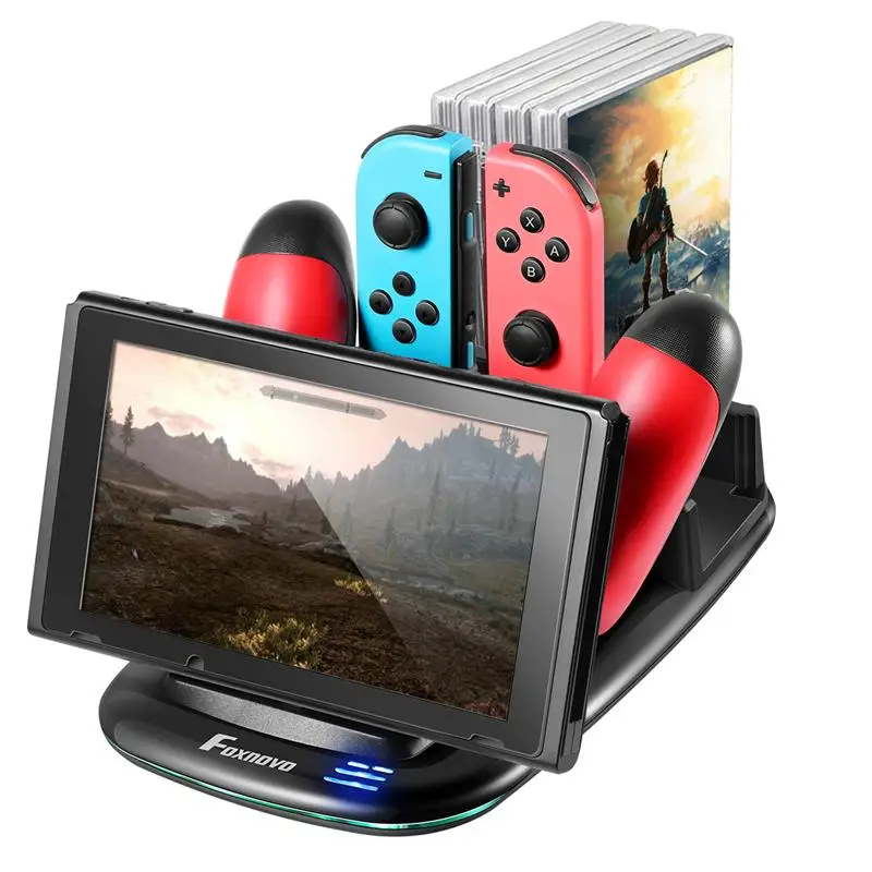 

FOXNOVO Multifunctional USB Charging Stand Charger Dock for Nintendo Switch for Joycon Pro Game Controller Holder