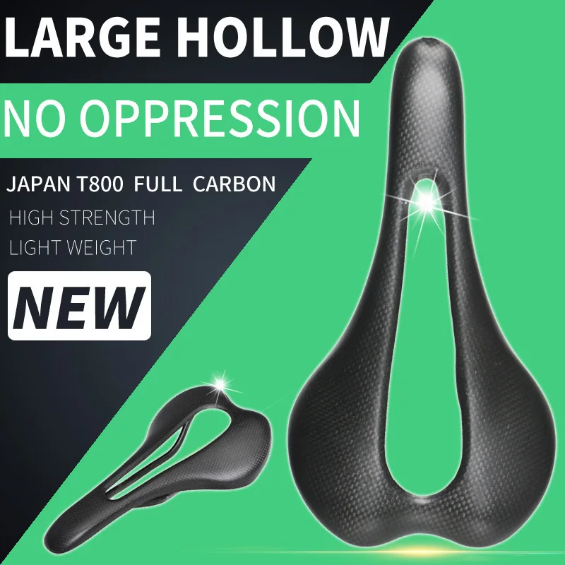 

Carbon Fiber Saddle Road Bike Mountain Road Bicycle Hollow Cushion Seat Carbon Bow 7*9 Matte Glossy Black