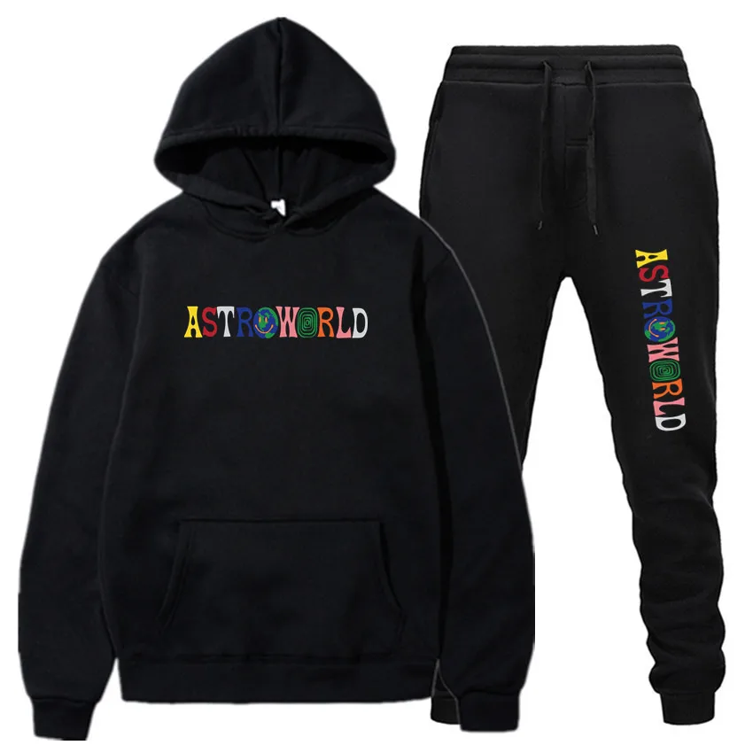 2019 мужской костюм толстовки + штаны с изображением Трэвиса Скотта Astroworld WISH YOU WAS HERE