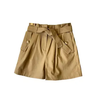 

Women Pants Spring / Summer 2020 Girls Casual Zipper Shorts Women's Khaki Lace Hot Pants