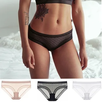 

Lace Panties Sexy Low-Waist Women Underwear Breathable Briefs Mesh Bikini Thong Transparent Lingerie G String Intimates T-back