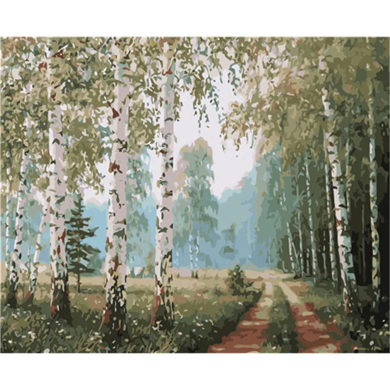 

BAISITE DIY Painting By Numbers Hand Painted Canvas Village Modern Wall Picture Art For Living Room Home Decoration OTG6014