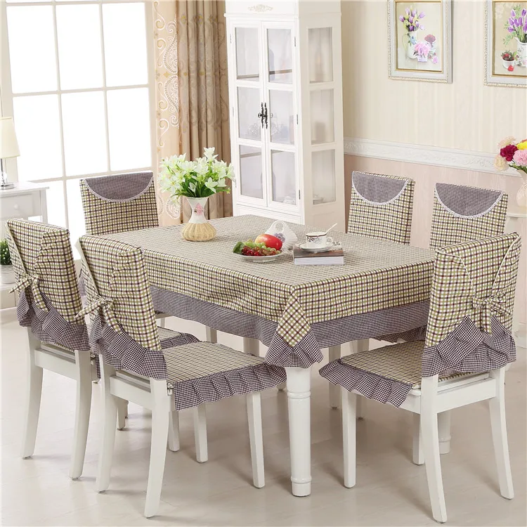  Purple Dinning Tablecloth Bowknot Bind Package Type Back Chair Cover Chair Cushion Set 110*160cm Re
