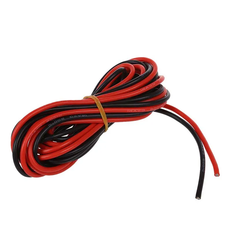 

New 2x 3M 14 Gauge AWG Silicone Rubber Wire Cable Red Black Flexible