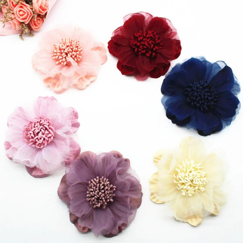 

5pcs Fashion simulation flower Fringed headdress, hair decoration, DIY cloth, flower accessories, footwear accessories